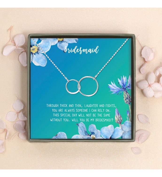 Bridesmaid Infinity Rings Pendant Necklace